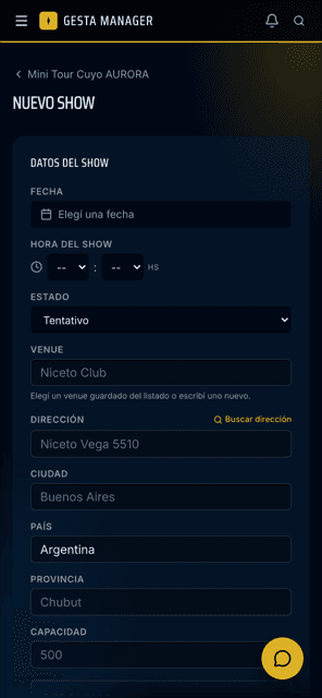 Gesta Manager — Detalle de fecha